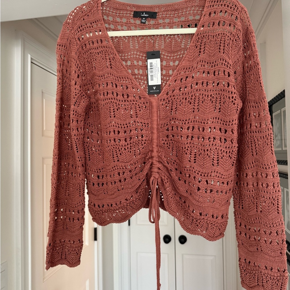 Lulu's Terracotta Knit Cardigan